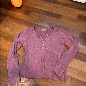 Lucky Brand Pink Fitted Long Sleeve Polo Top